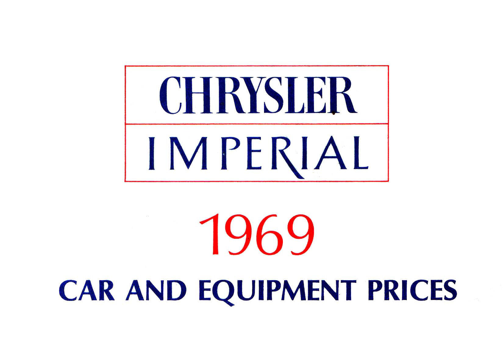 1969 Chrysler Car and Equipment Prices